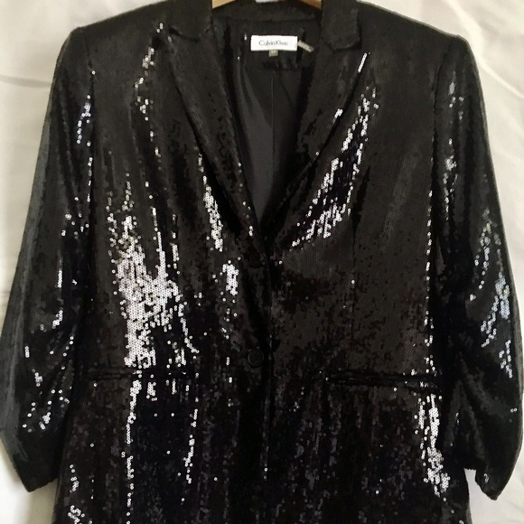 Calvin Klein Jackets & Blazers - NWOT Calvin Klein women's sequin black blazer